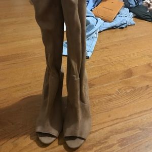 BRAND NEW thigh high peep toe heels